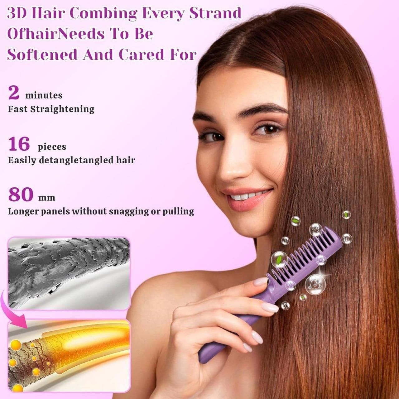 StyleGlide™ Cordless Hair Straightening Comb – Instant Smooth & Frizz-Free Styling