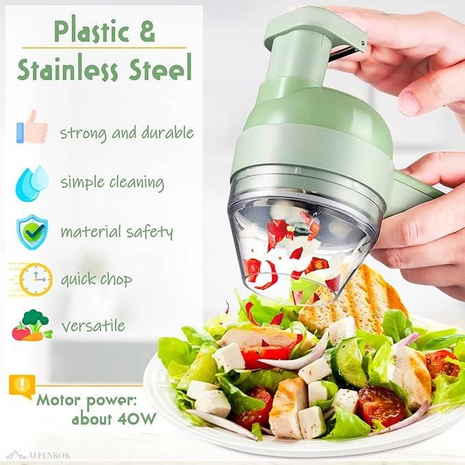 QuickSlice Pro™ 4-in-1 Wireless Electric Vegetable & Garlic Chopper