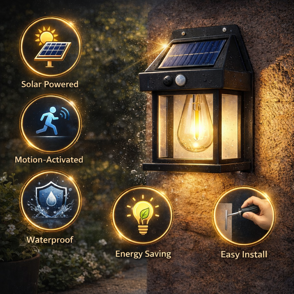 SolarGuard™ MotionSense Outdoor Solar Wall Light