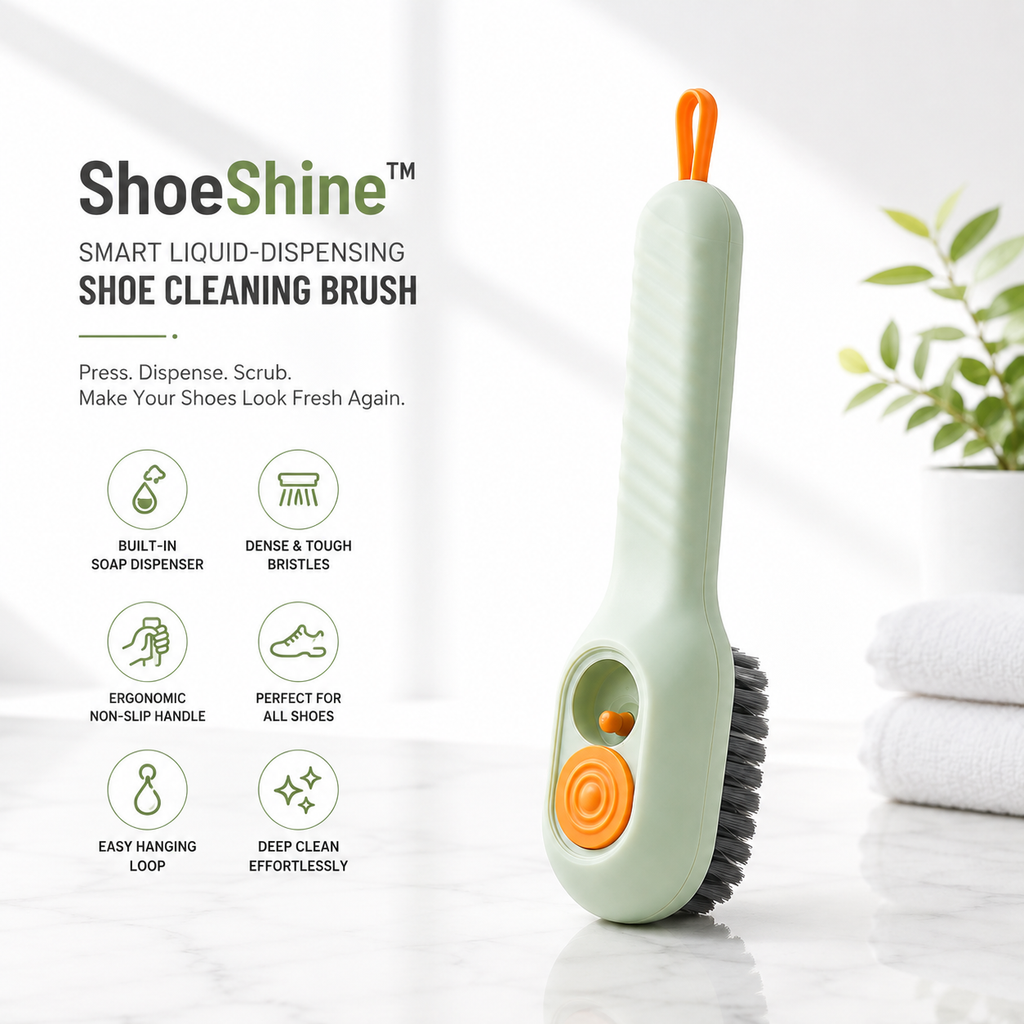 ShoeShine™ Smart Liquid-Dispensing Shoe Cleaning Brush