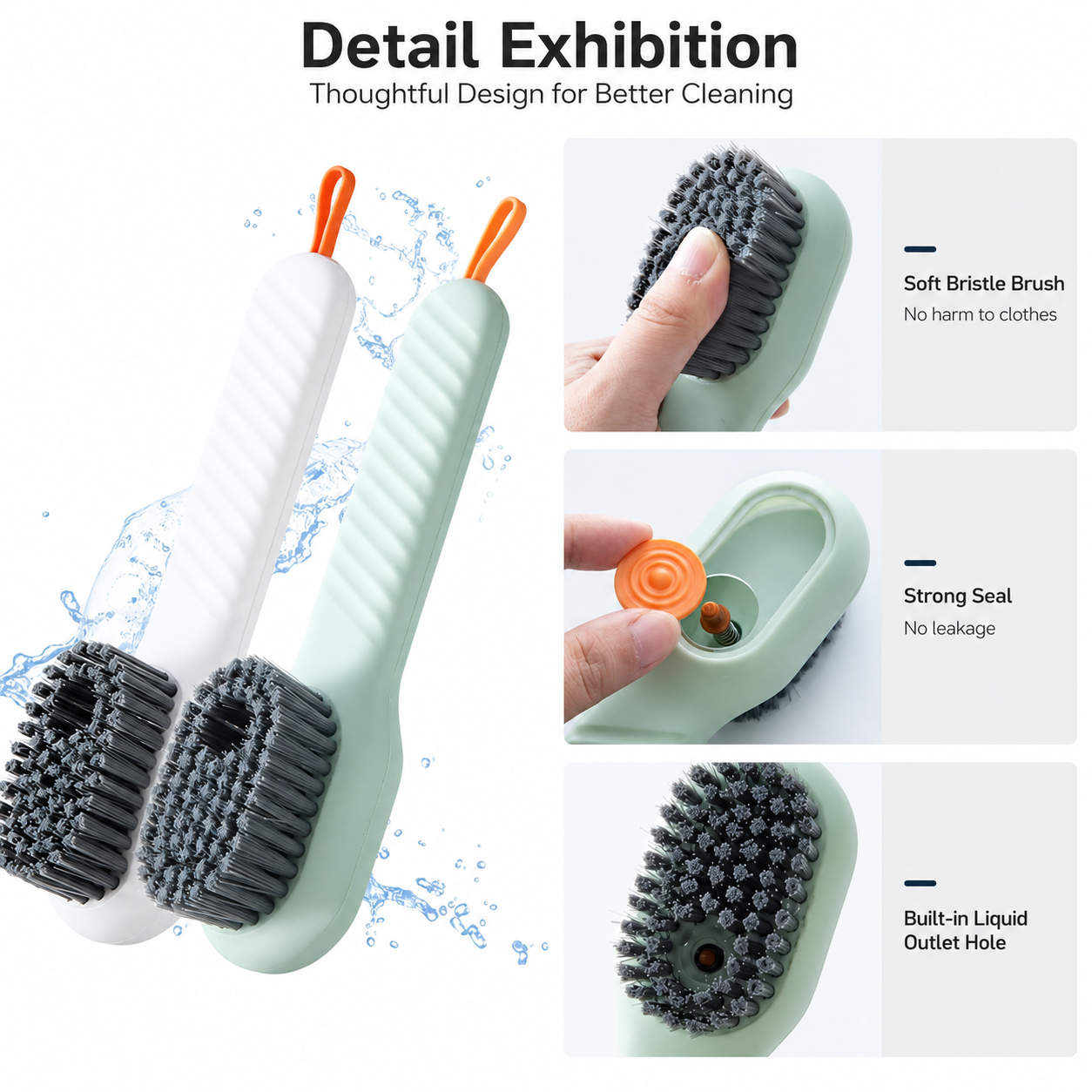 ShoeShine™ Smart Liquid-Dispensing Shoe Cleaning Brush