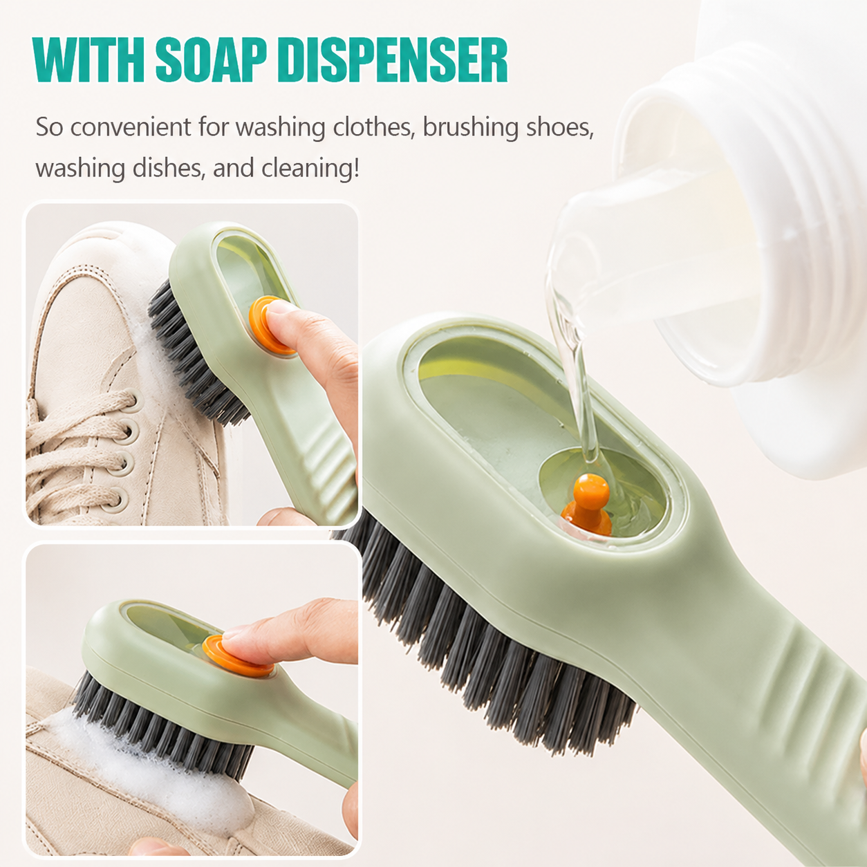 ShoeShine™ Smart Liquid-Dispensing Shoe Cleaning Brush