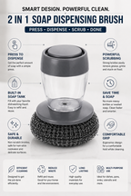 GreaseGlide™ 2-in-1 Soap-Dispensing Scrub Brush – Buy 1 Get 1 FREE