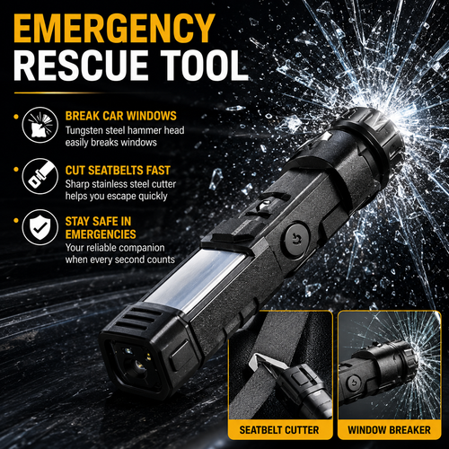 8 in 1 Portable Rechargeable Torch LED Flashlight
