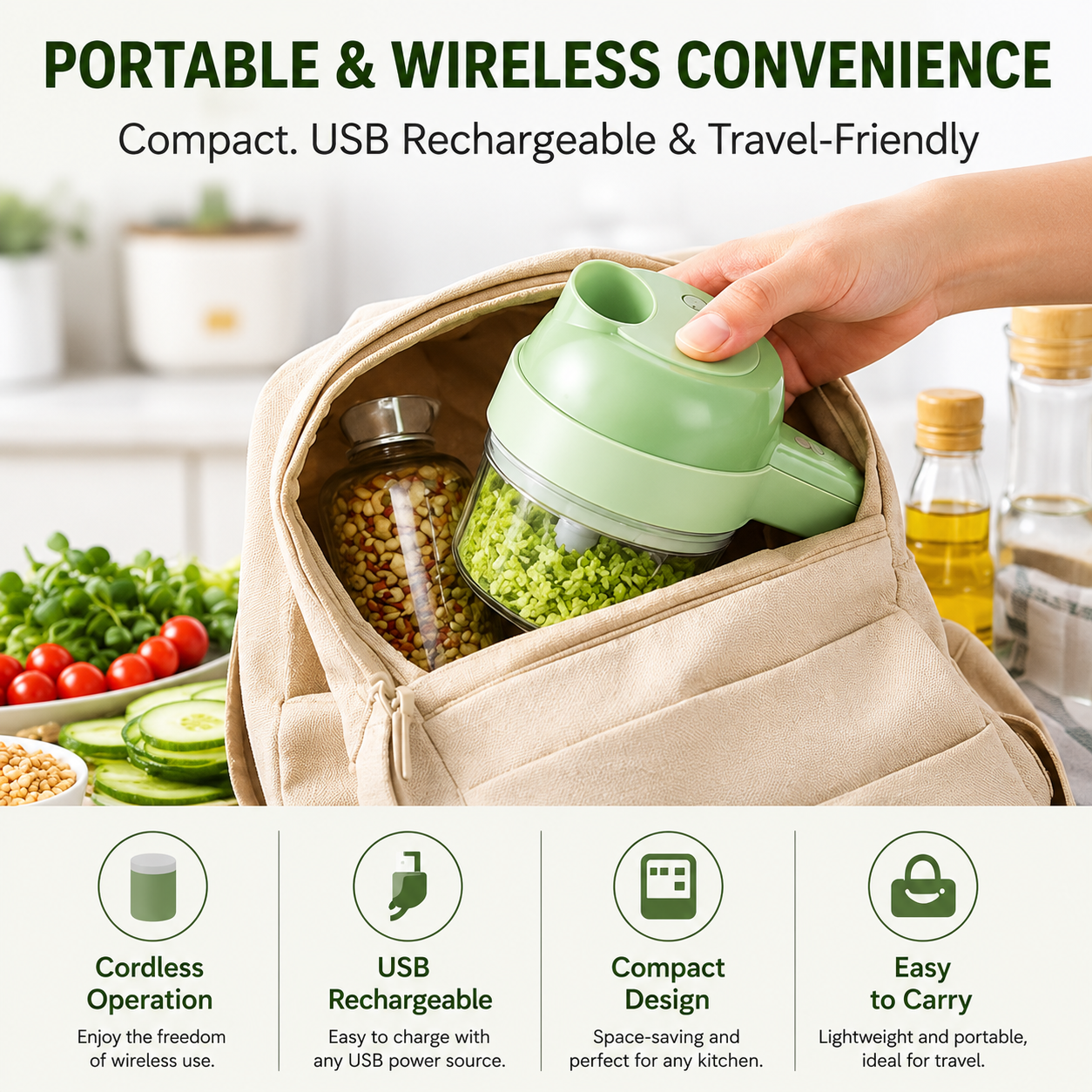 QuickSlice Pro™ 4-in-1 Wireless Electric Vegetable & Garlic Chopper