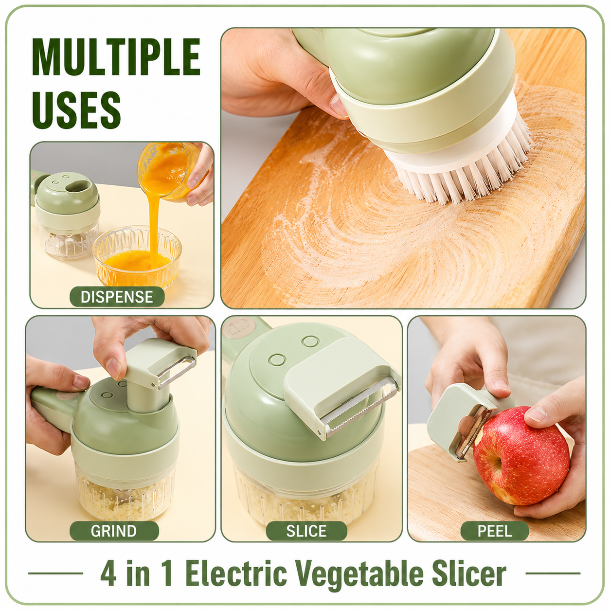 QuickSlice Pro™ 4-in-1 Wireless Electric Vegetable & Garlic Chopper