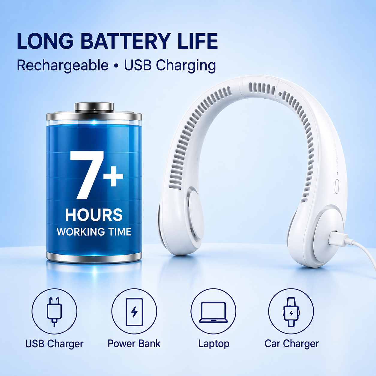 UltraCool Pro™ Portable Bladeless Rechargeable Neck Fan