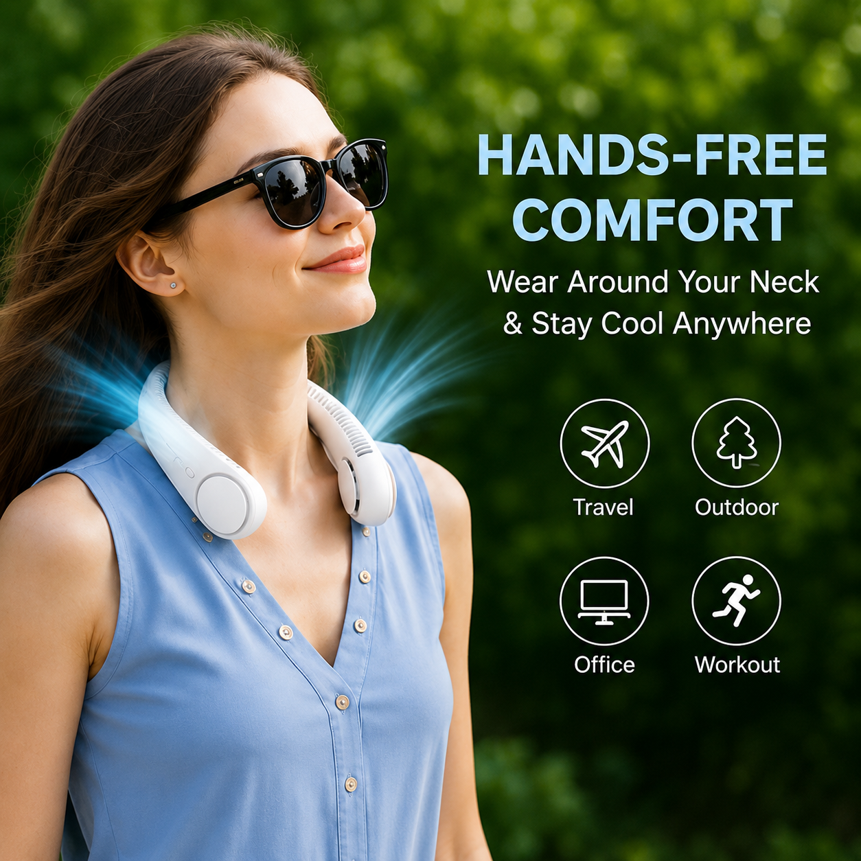 UltraCool Pro™ Portable Bladeless Rechargeable Neck Fan