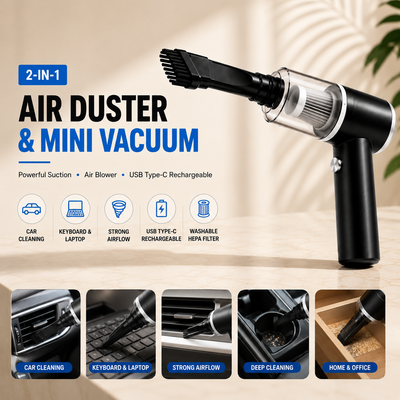 2-in-1 Cordless Mini Vacuum Cleaner & Air Duster
