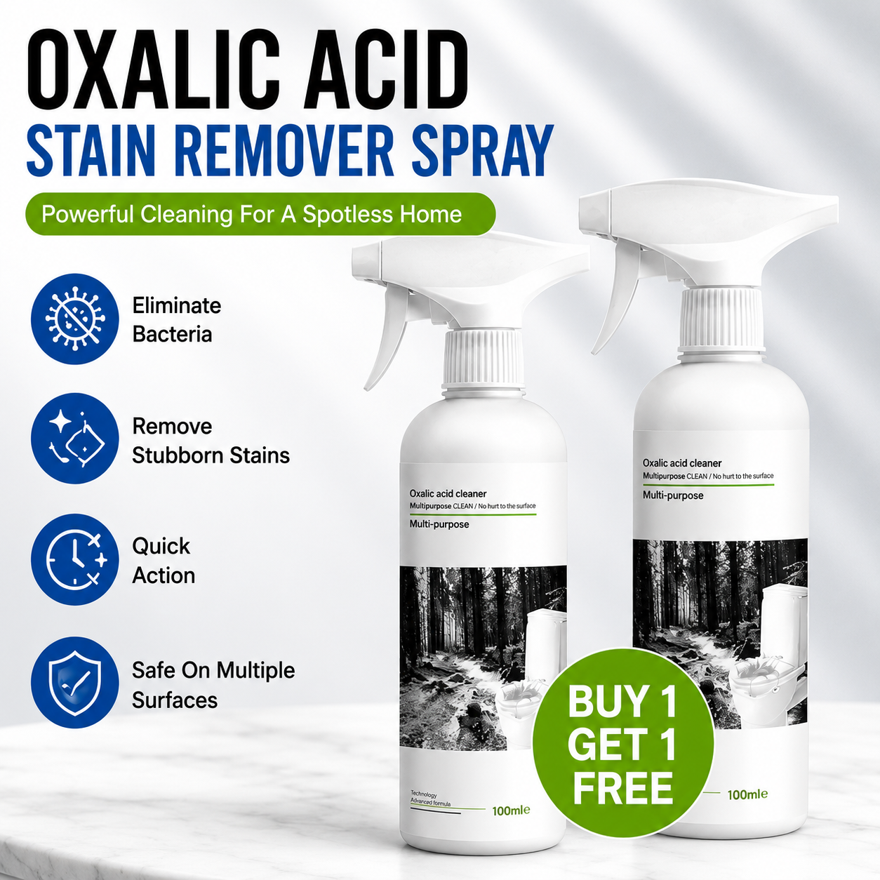 ProCleanX™ Oxalic Power Stain Remover Spray (Buy 1 Get 1 Free – Dual Pack)
