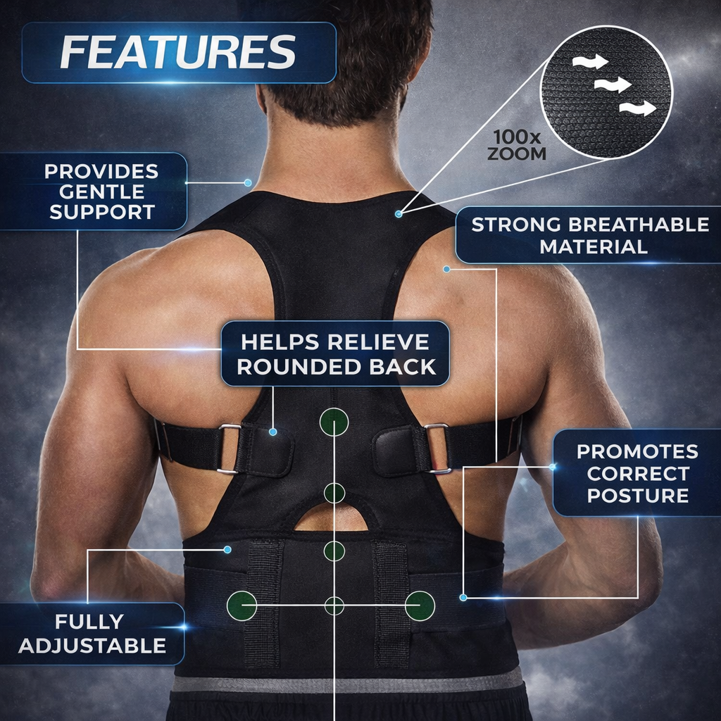 AlignEase Adjustable Posture Corrector Belt