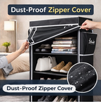 6-Rack Collapsible Wardrobe Cabinet & Shoe Storage Organizer with Dust Cover
