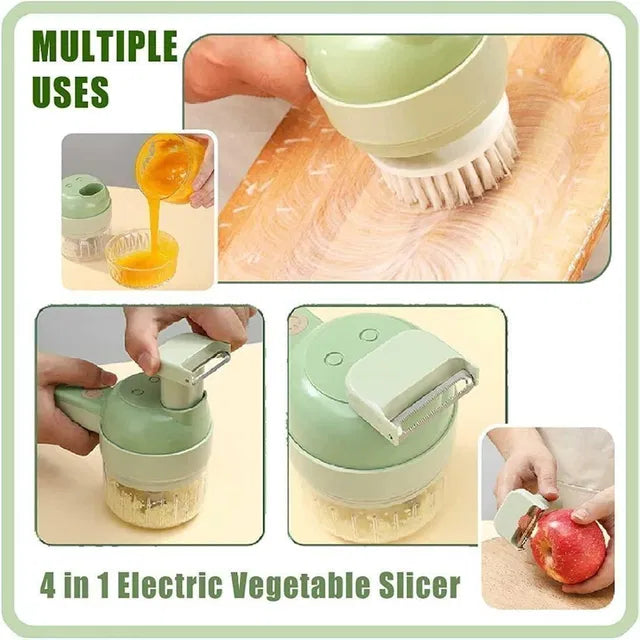 QuickSlice Pro™ 4-in-1 Wireless Electric Vegetable & Garlic Chopper