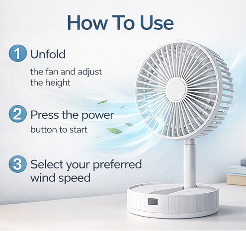 AirBreeze Pro Rechargeable High-Speed Table Fan
