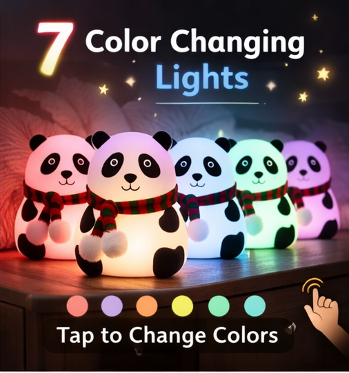 Cute Panda Silicone Night Lamp for Kids