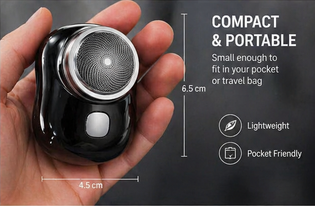 TrimGlide™ Pocket Electric Shaver – Ultra-Compact USB Rechargeable Precision Beard Trimmer