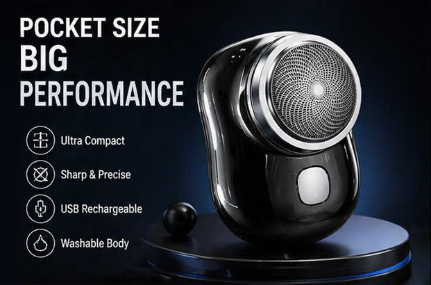 TrimGlide™ Pocket Electric Shaver – Ultra-Compact USB Rechargeable Precision Beard Trimmer