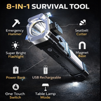 8 in 1 Portable Rechargeable Torch LED Flashlight