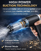 UltraPower Portable Vacuum & Wireless Air Duster – 2-in-1 High Suction Mini Cleaner for Car, Laptop & Home