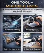 UltraPower Portable Vacuum & Wireless Air Duster – 2-in-1 High Suction Mini Cleaner for Car, Laptop & Home